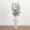 Artificial Minimalist Olive Tree in White Decorative Planter